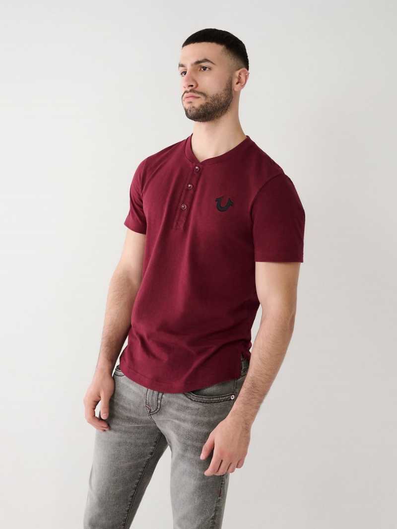 Camisas True Religion Henley Wine | 85XFVDTWO