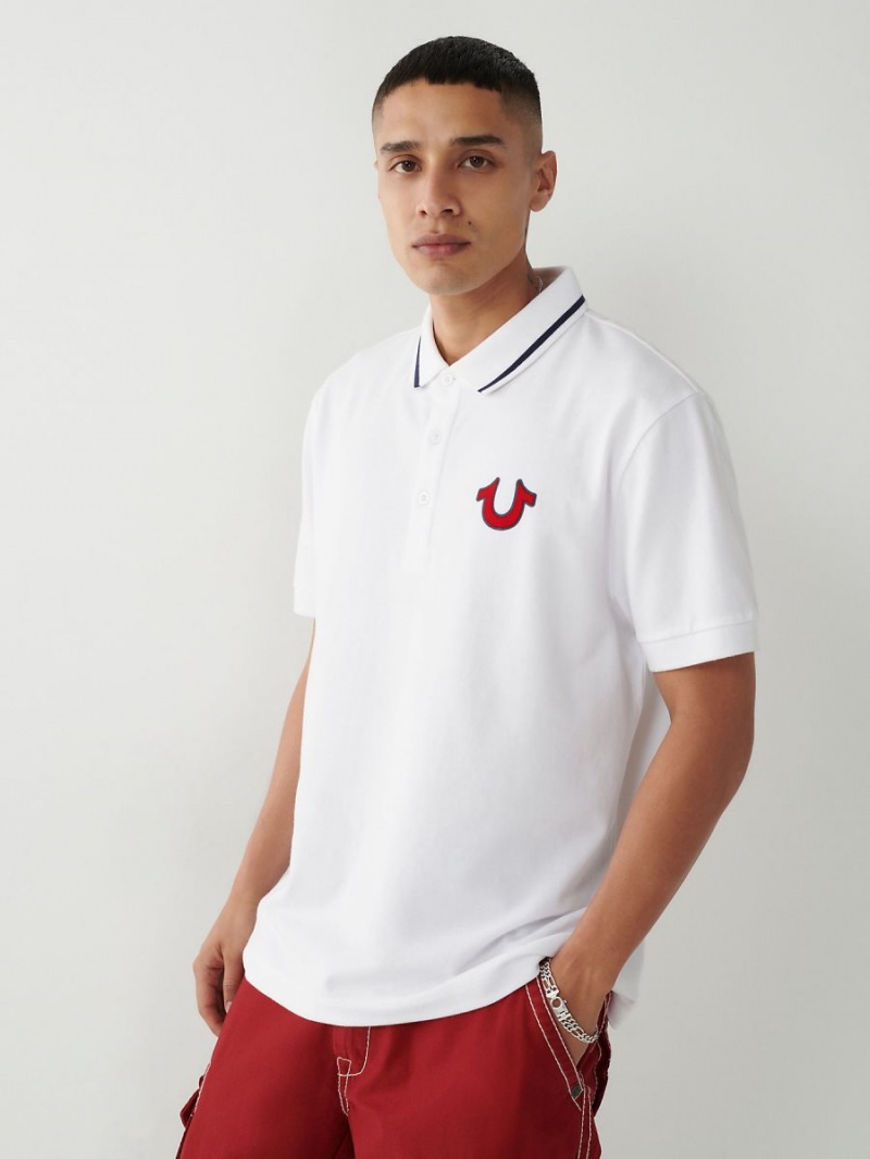 Camisas True Religion Logo Polo Blancas | 52WHNRCQU