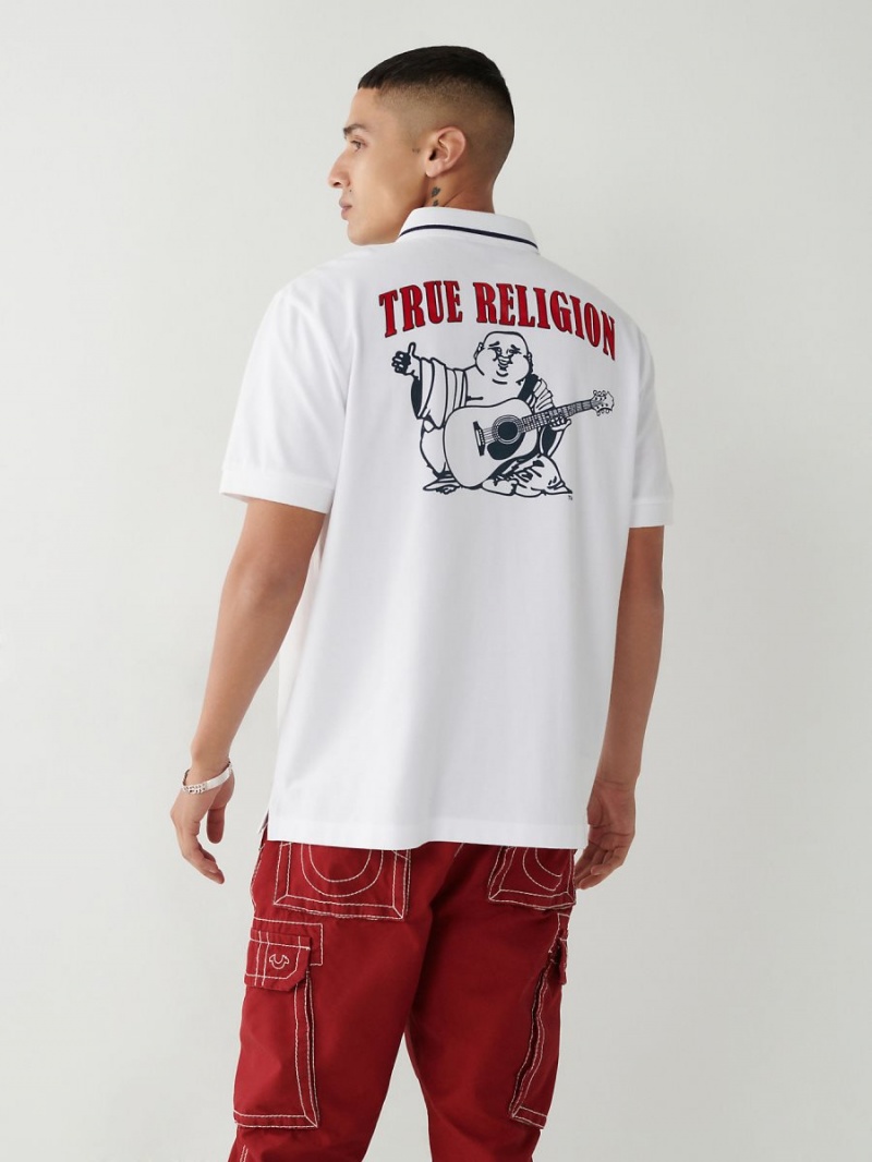 Camisas True Religion Logo Polo Blancas | 52WHNRCQU