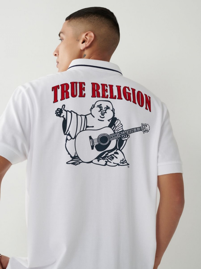 Camisas True Religion Logo Polo Blancas | 52WHNRCQU