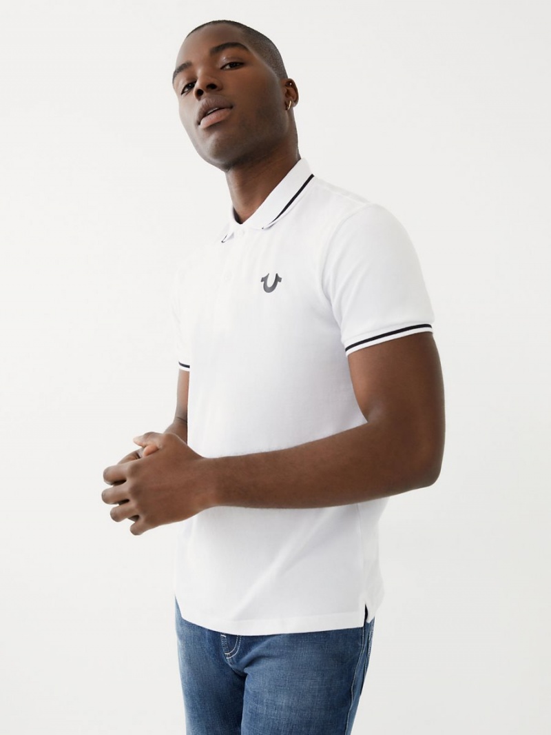 Camisas True Religion Logo Polo Blancas | 10ALIPJRN