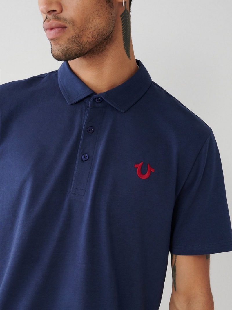 Camisas True Religion Logo Polo Navy/Sapphire | 30FZRCSIM