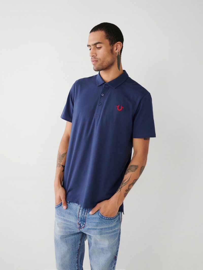 Camisas True Religion Logo Polo Navy/Sapphire | 30FZRCSIM