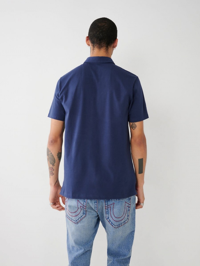 Camisas True Religion Logo Polo Navy/Sapphire | 30FZRCSIM