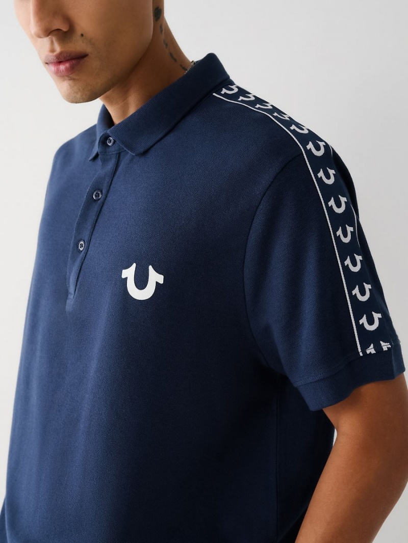 Camisas True Religion Logo Polo Navy/Sapphire | 16ZEOLHWS