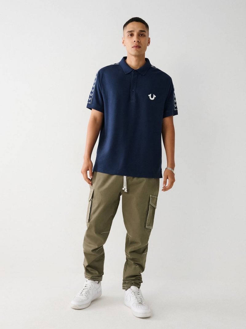 Camisas True Religion Logo Polo Navy/Sapphire | 16ZEOLHWS