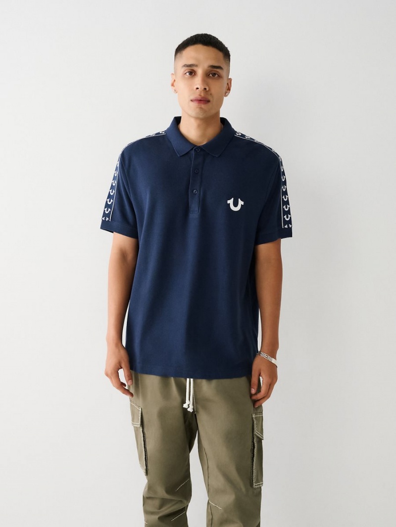 Camisas True Religion Logo Polo Navy/Sapphire | 16ZEOLHWS