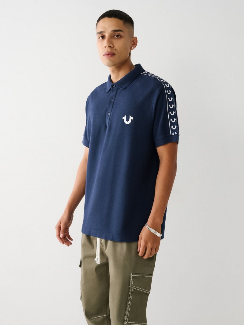 Camisas True Religion Logo Polo Navy/Sapphire | 16ZEOLHWS