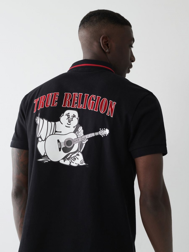 Camisas True Religion Logo Polo Negras | 09OBGYNVP