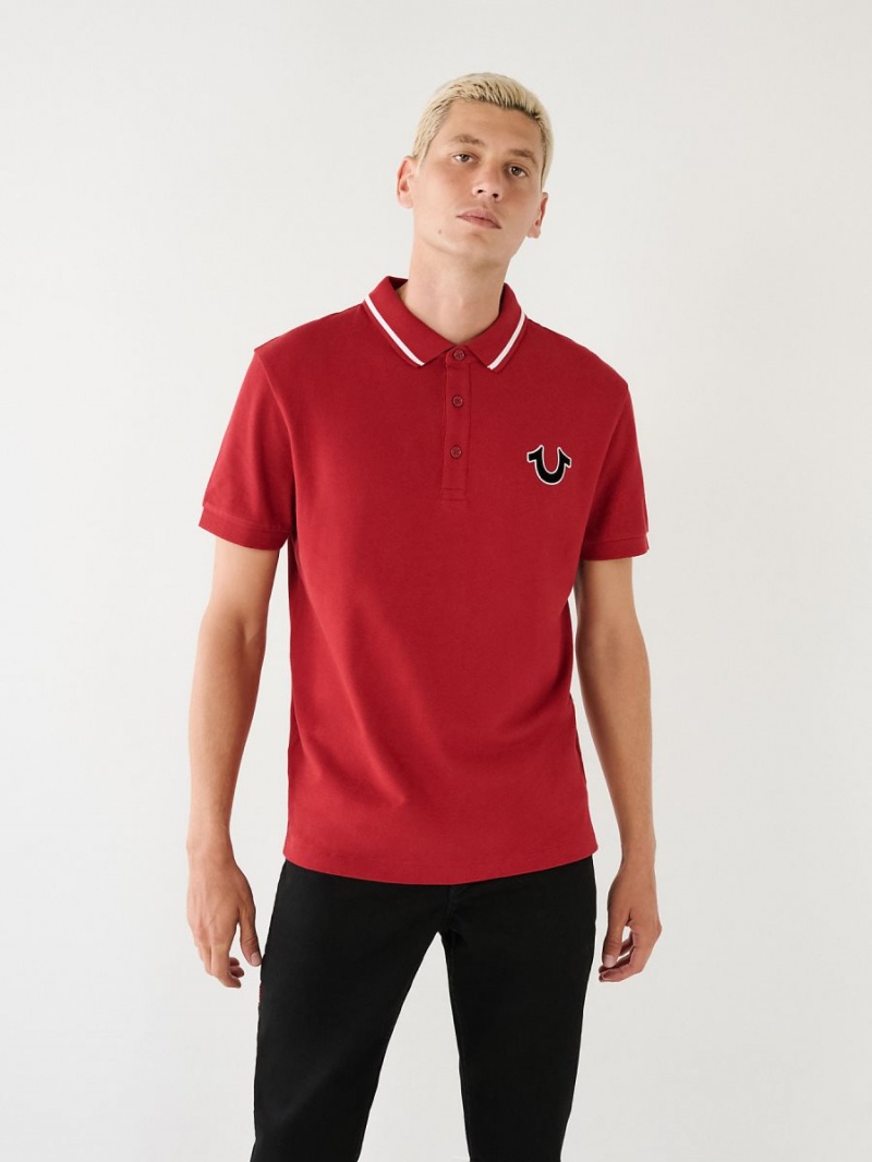 Camisas True Religion Logo Polo Rojas | 07BTIJZSG