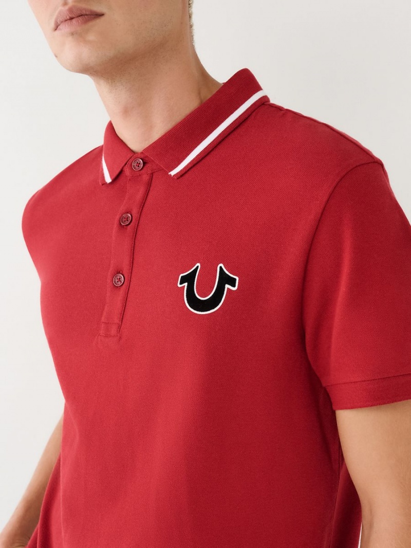 Camisas True Religion Logo Polo Rojas | 07BTIJZSG