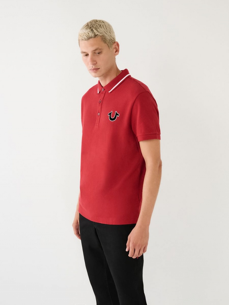 Camisas True Religion Logo Polo Rojas | 07BTIJZSG