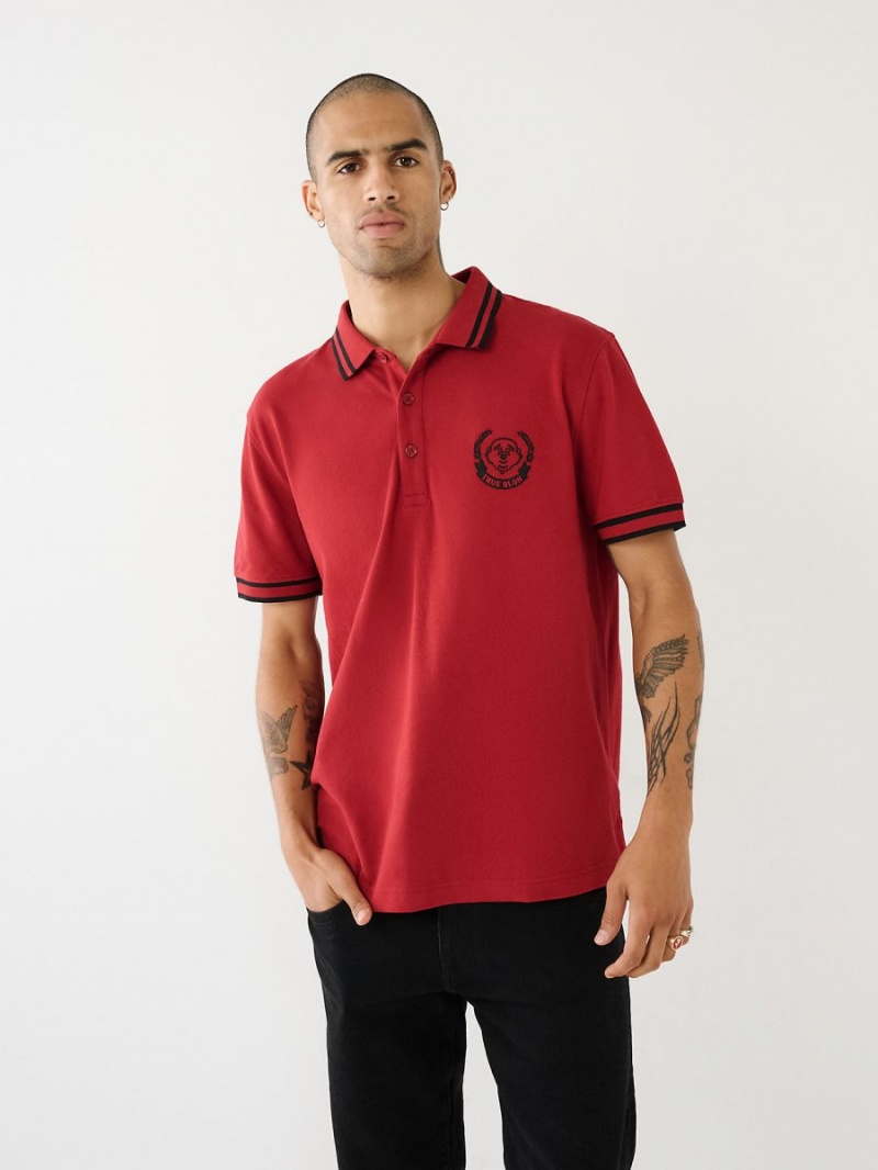 Camisas True Religion Logo Polo Rojas | 53HPRYIAN