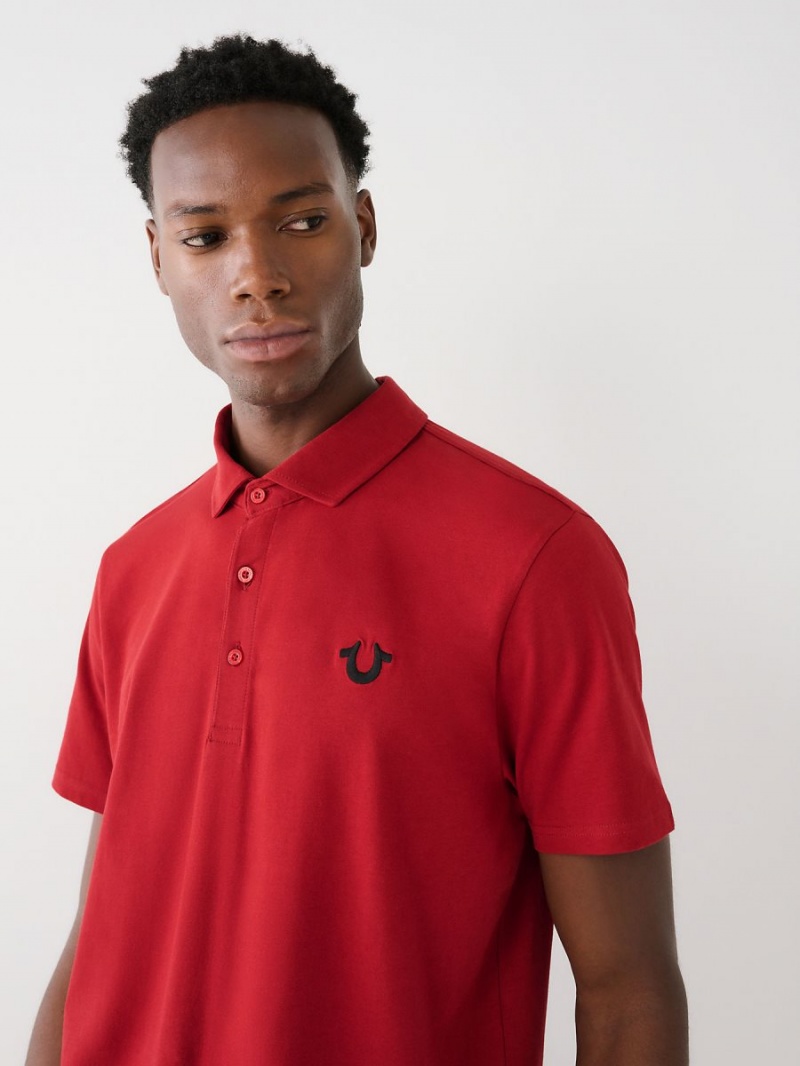 Camisas True Religion Logo Polo Rojas | 97NCZQUWM