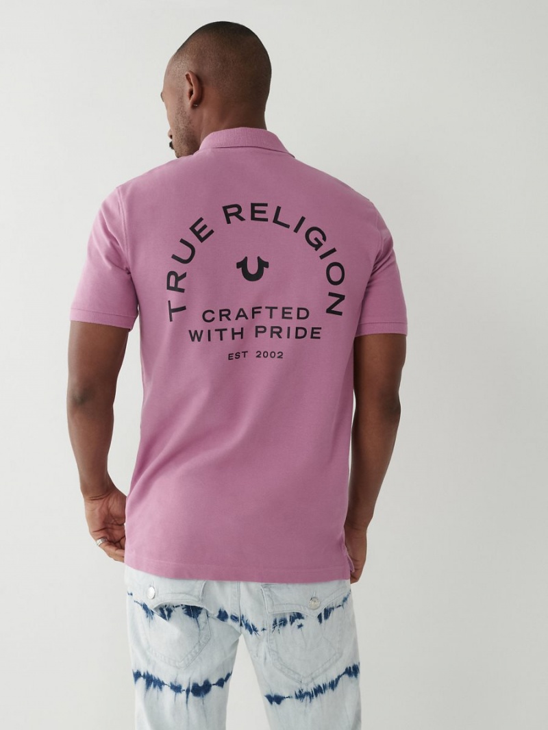 Camisas True Religion Logo Polo Rosas | 60NMVUYJZ