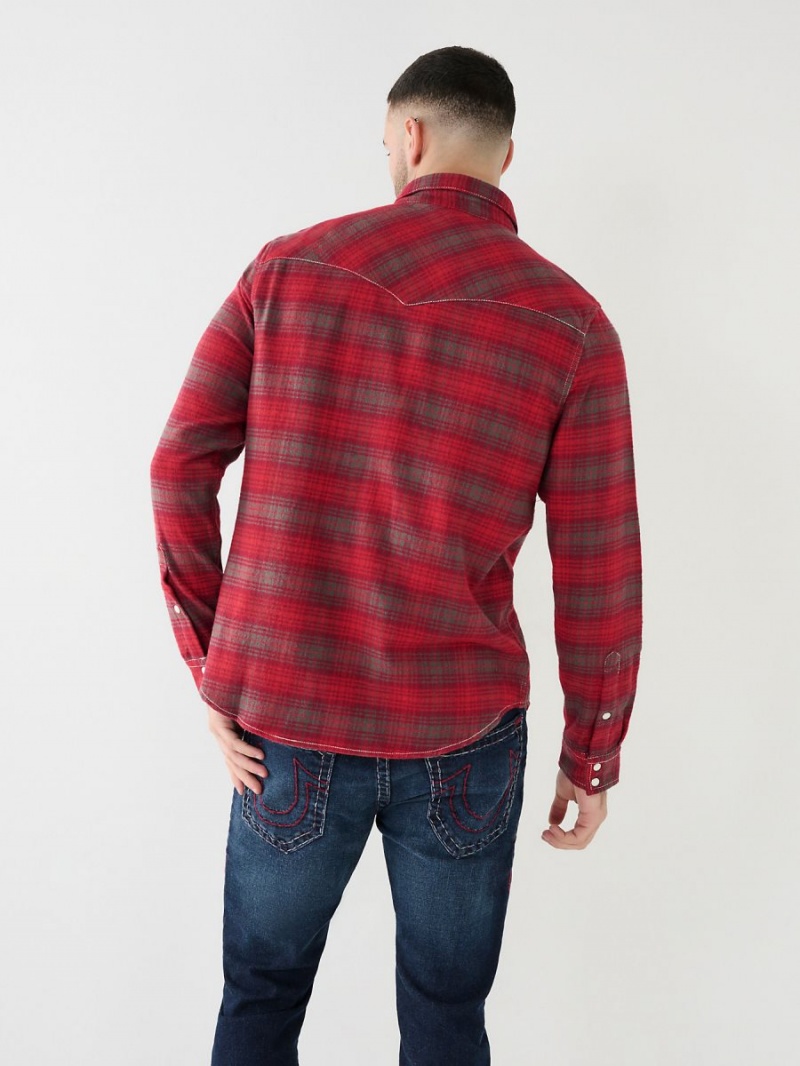 Camisas True Religion Plaid Big T Western Redwood | 05YWHCTDF