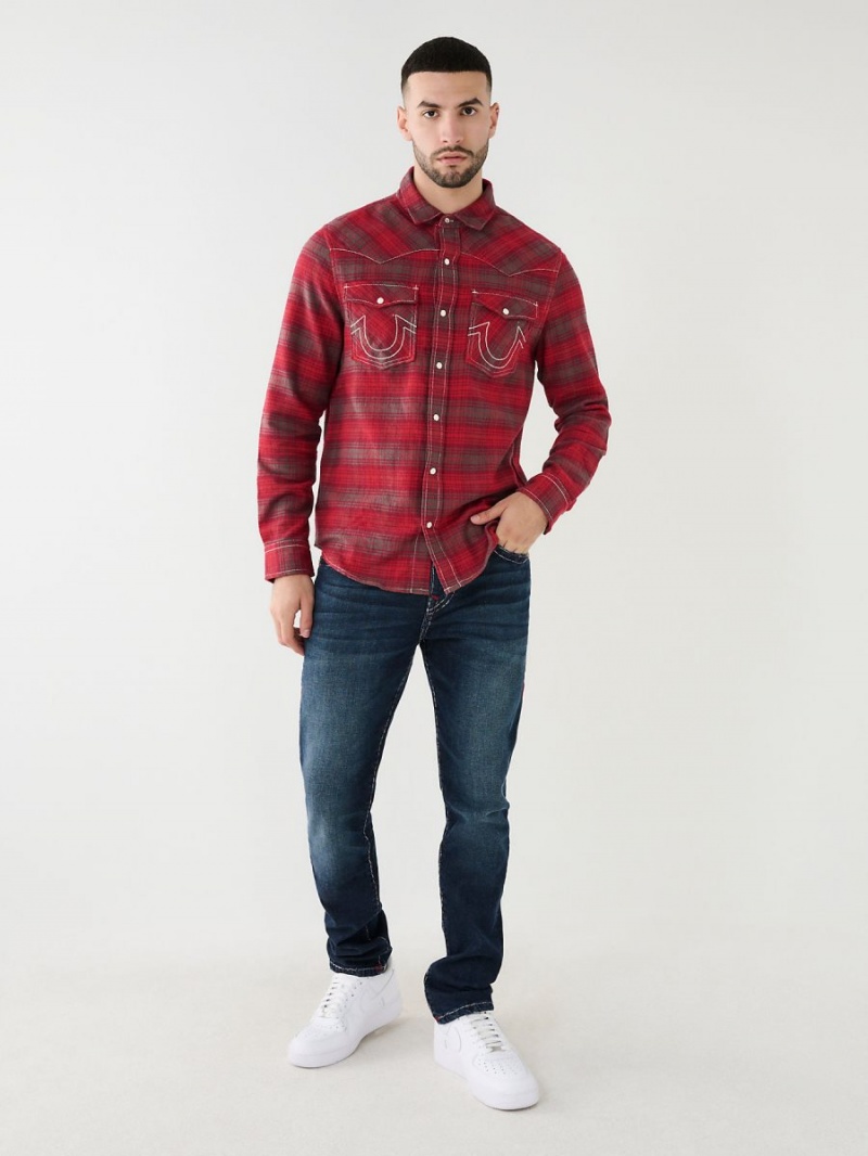 Camisas True Religion Plaid Big T Western Redwood | 05YWHCTDF