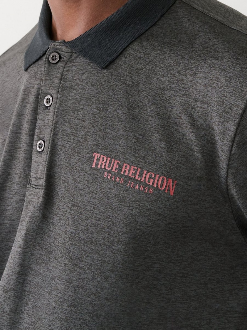 Camisas True Religion Polo Negras | 58GJDQTRX