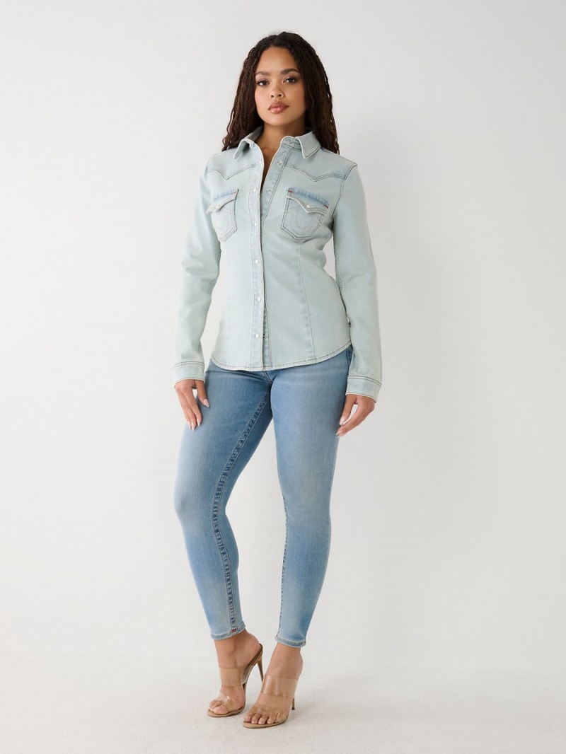 Camisas True Religion Western Denim Walking Downtown | 74LBHJQOY