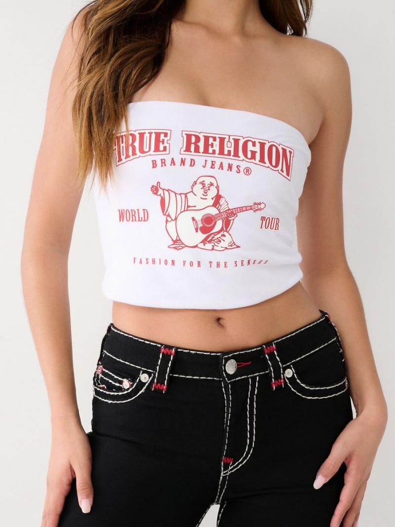 Camiseta Tirantes True Religion Buddha Tube Blancas | 97NXJYEAO