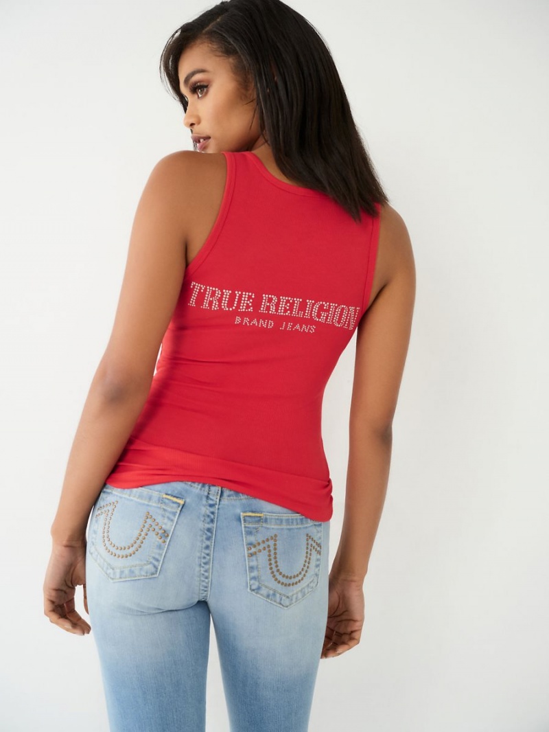 Camiseta Tirantes True Religion Encaje Up Studded Logo SORBET | 45EHRQULF