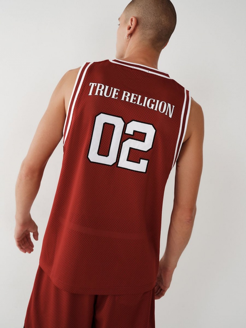 Camiseta Tirantes True Religion Mesh Jersey Rojas | 34KZQSJIL