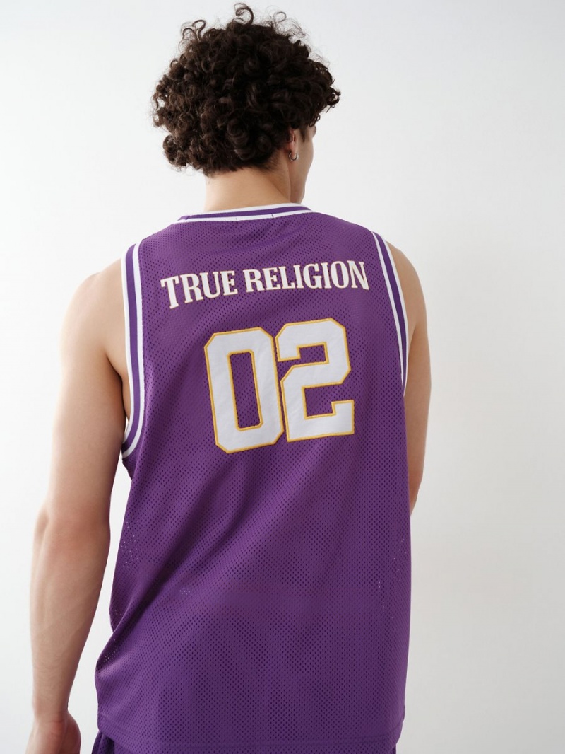 Camiseta Tirantes True Religion Mesh Jersey Moradas | 76MNHFKST