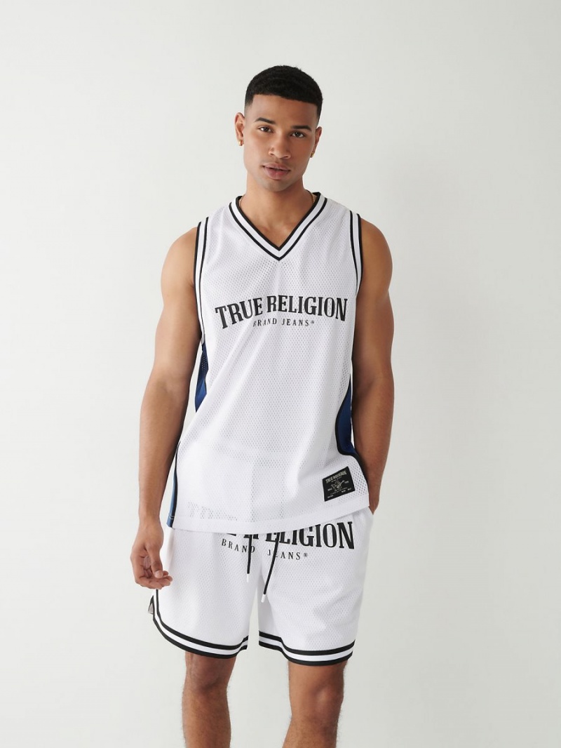 Camiseta Tirantes True Religion Mesh Jersey Blancas | 68ZKAUCOT