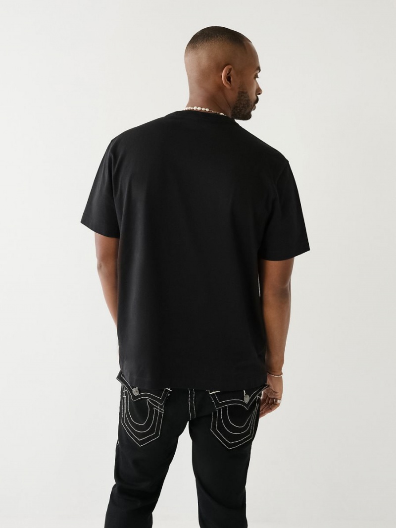 Camiseta True Religion 02 Logo Negras | 64GCVROHA