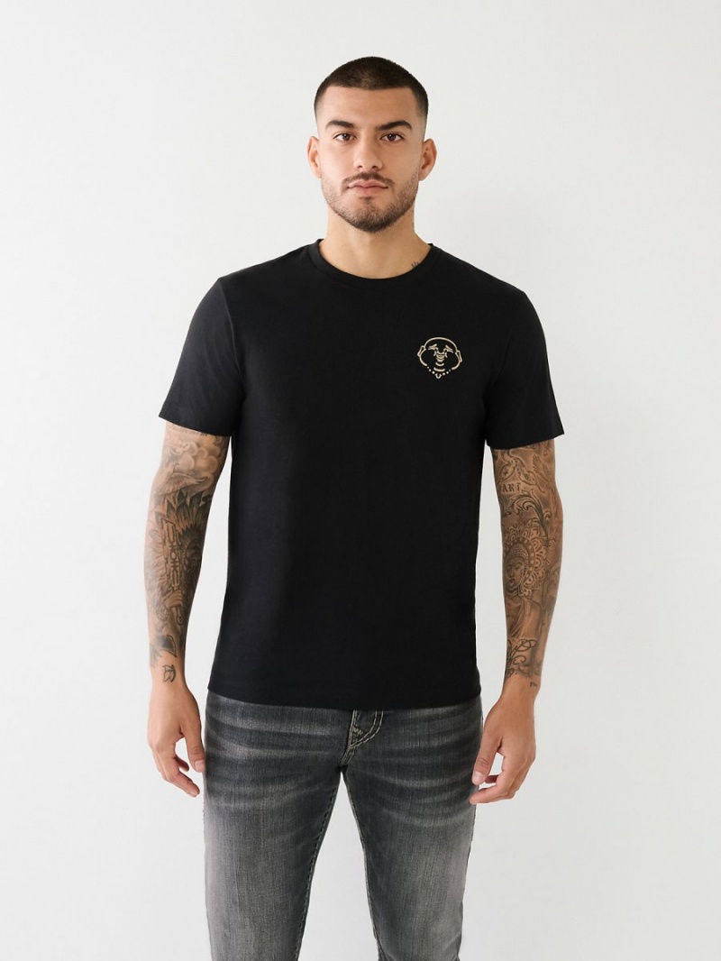 Camiseta True Religion 3d Hs Buddha Logo Negras | 67QJRHYEK