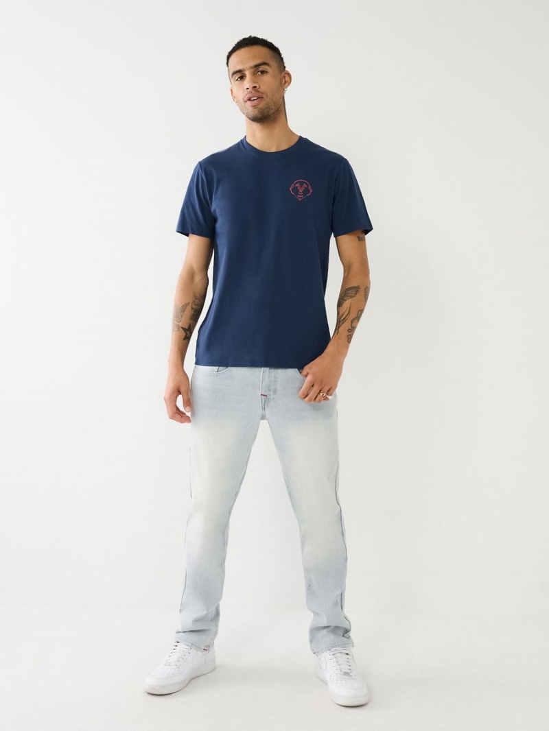 Camiseta True Religion 3d Hs Buddha Logo Navy/Sapphire | 89QYNAZDM