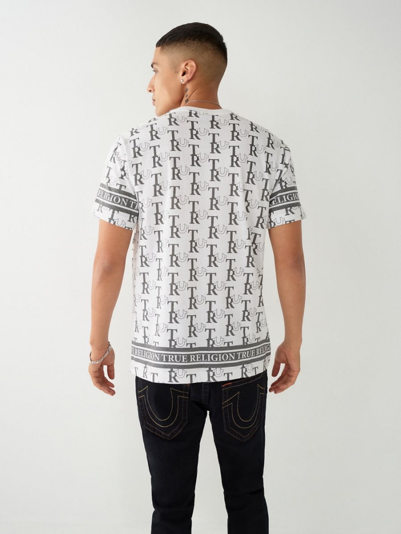 Camiseta True Religion Allover Print Blancas | 52QZSYCWT