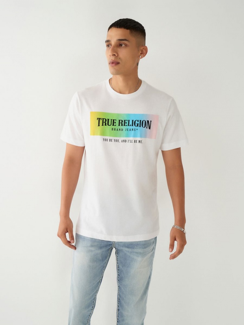 Camiseta True Religion Be You Pride Blancas | 56FPXDVGQ