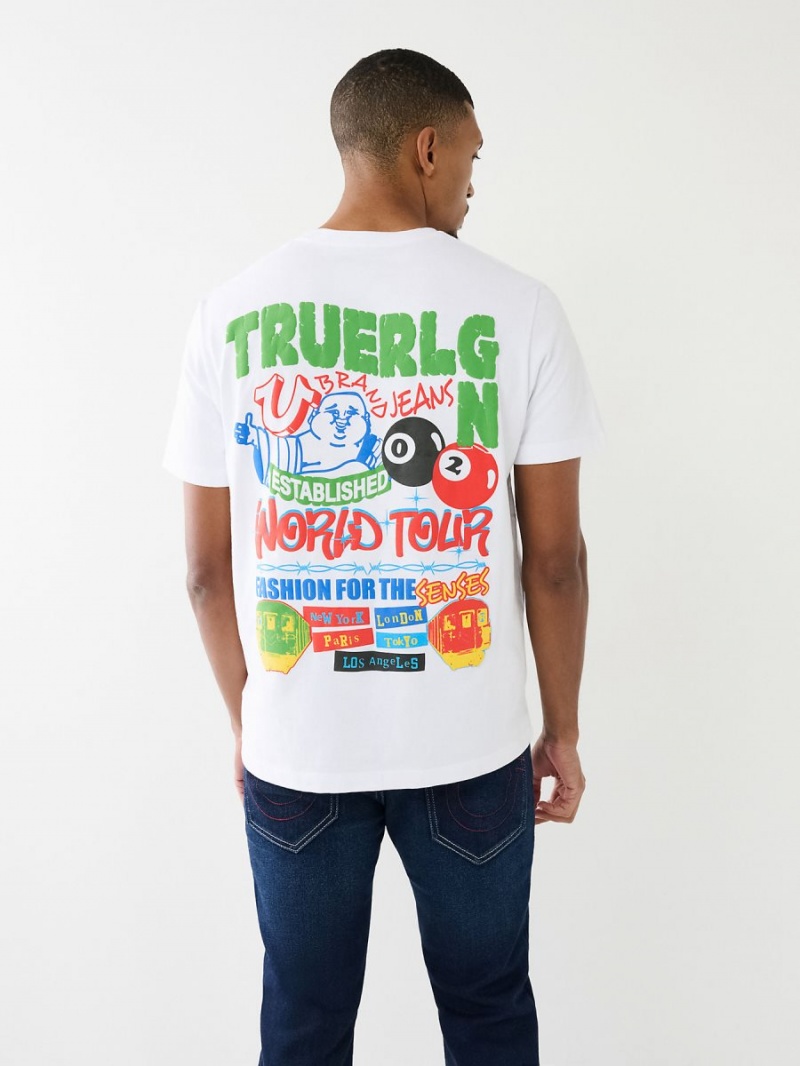 Camiseta True Religion Billiard Buddha Logo Blancas | 81METRUJA