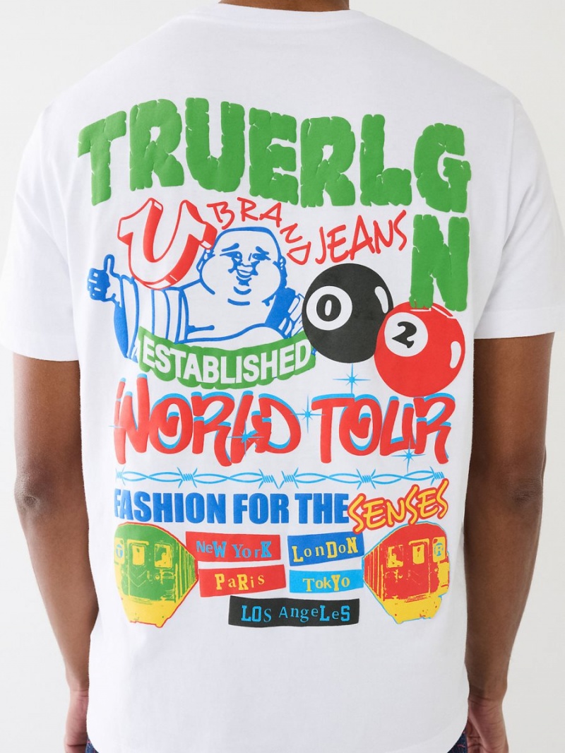 Camiseta True Religion Billiard Buddha Logo Blancas | 81METRUJA