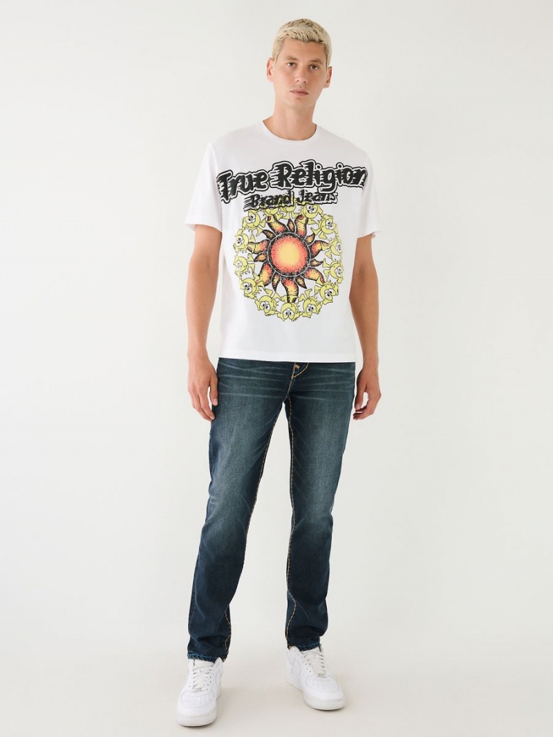 Camiseta True Religion Blazing Shoey Estampadas Relaxed Blancas | 39EZDCJRU