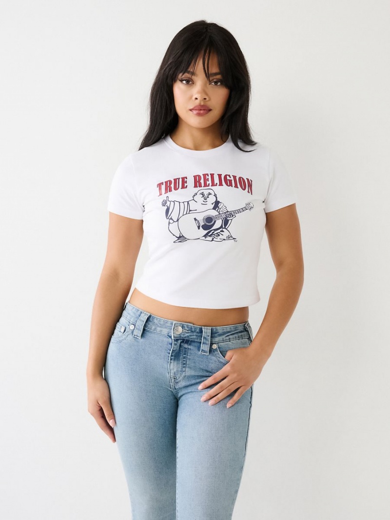 Camiseta True Religion Buddha Baby Blancas | 13HQSJCVB