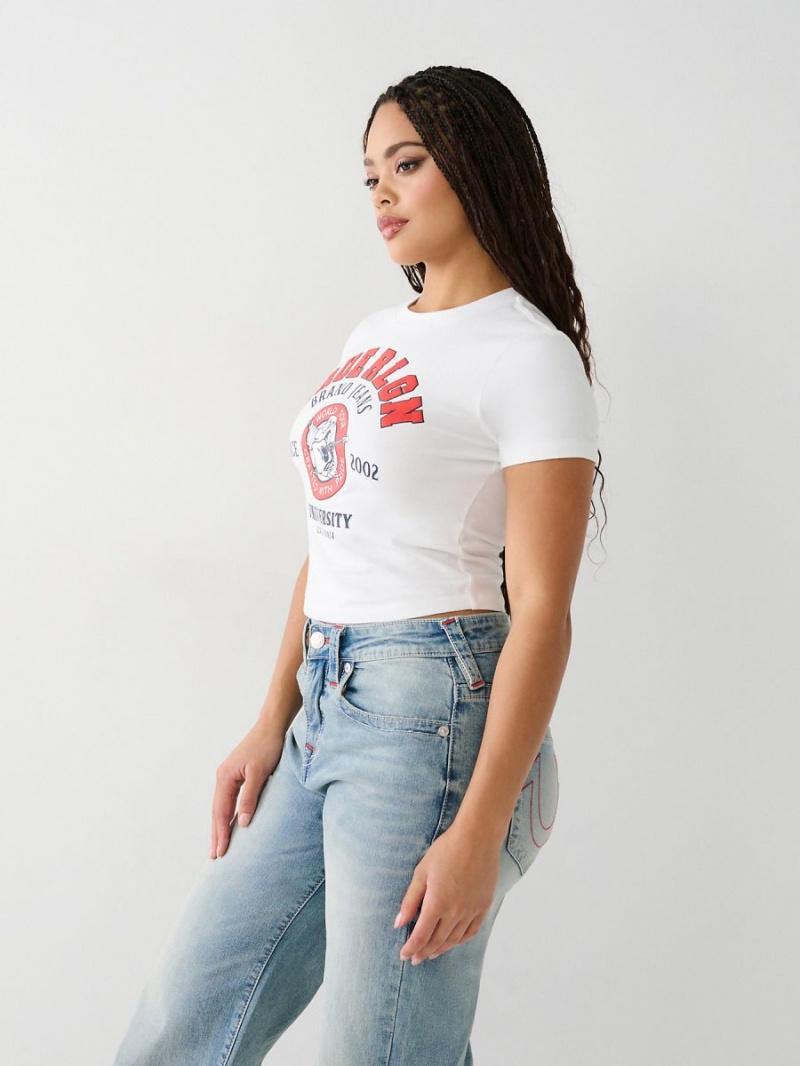 Camiseta True Religion Buddha Baby Blancas | 96NWGSFQY