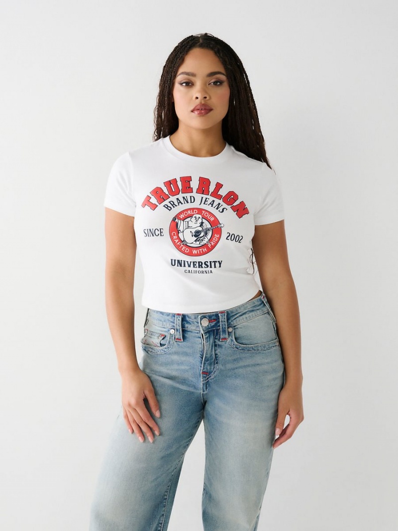 Camiseta True Religion Buddha Baby Blancas | 96NWGSFQY