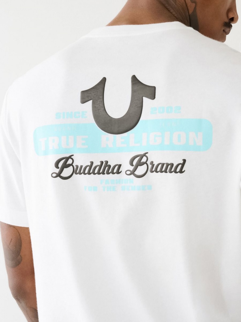 Camiseta True Religion Buddha Brand Logo Blancas | 38JZVLINX