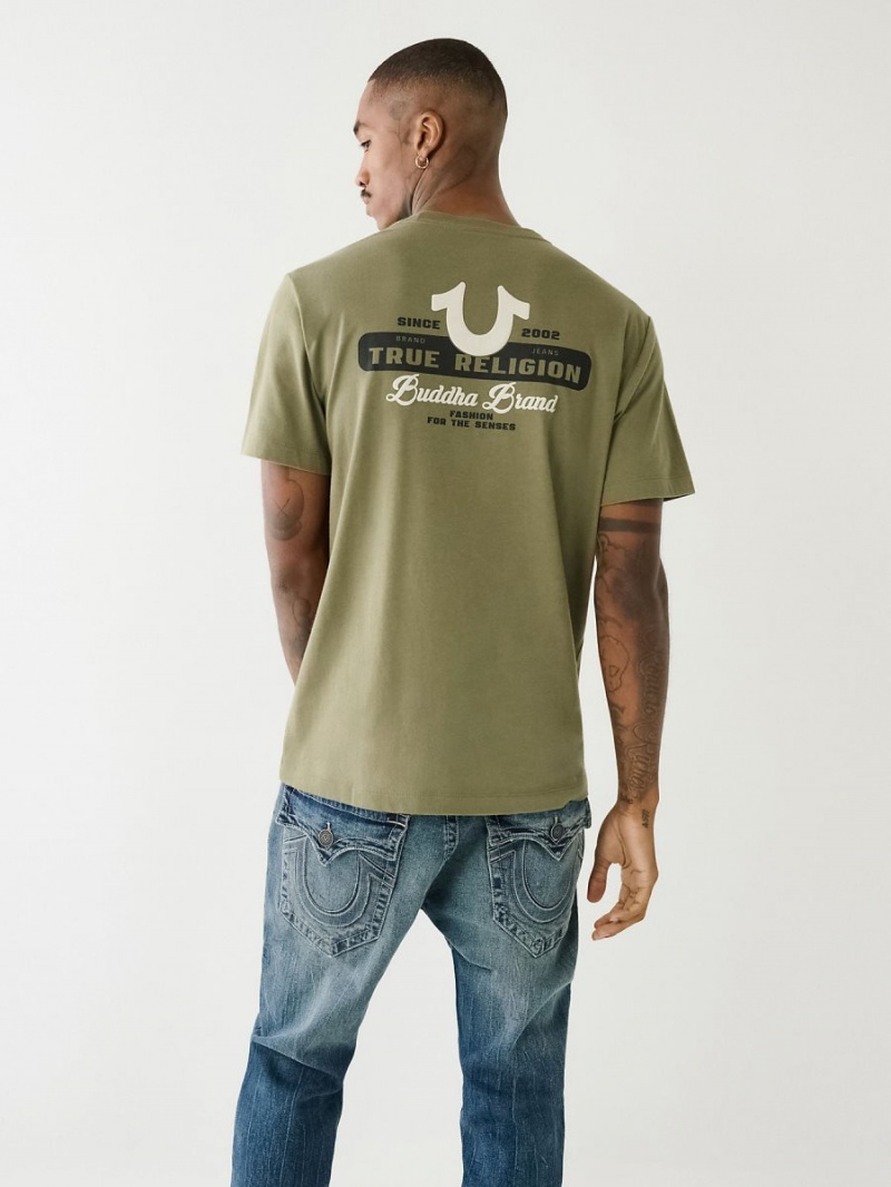 Camiseta True Religion Buddha Brand Logo Verde | 21RFVSJNX