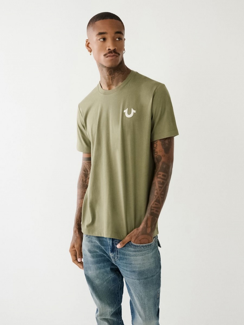 Camiseta True Religion Buddha Brand Logo Verde | 21RFVSJNX