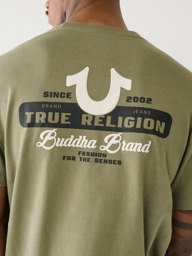 Camiseta True Religion Buddha Brand Logo Verde | 21RFVSJNX