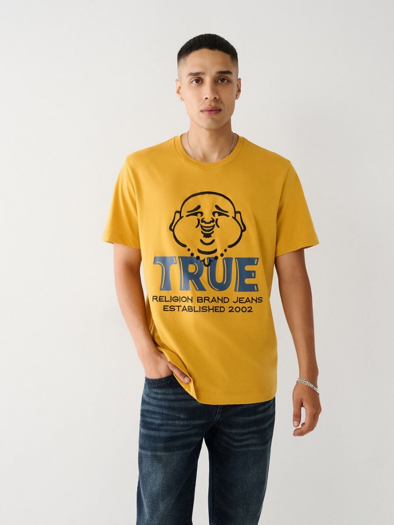 Camiseta True Religion Buddha Logo Amarillo | 97AMNTYUX