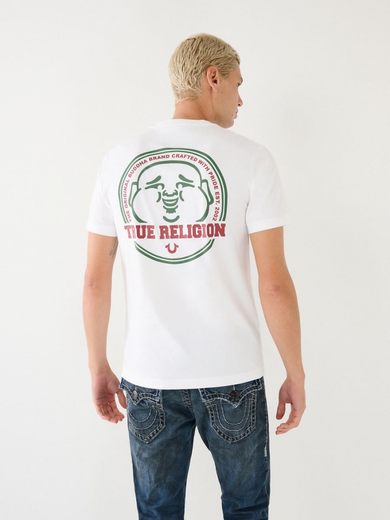 Camiseta True Religion Buddha Logo Blancas | 63RJQTZPN