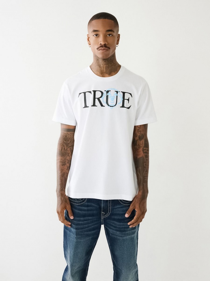 Camiseta True Religion Buddha Logo Blancas | 05DFPYJWI