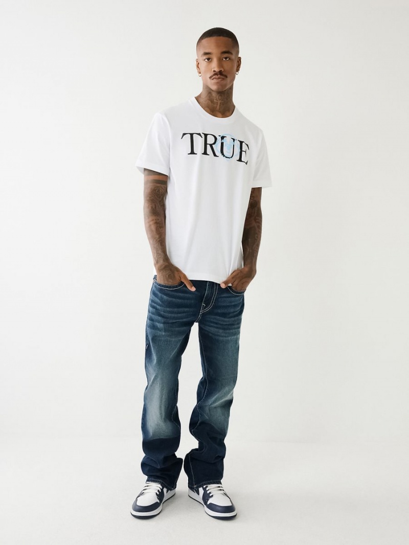 Camiseta True Religion Buddha Logo Blancas | 05DFPYJWI