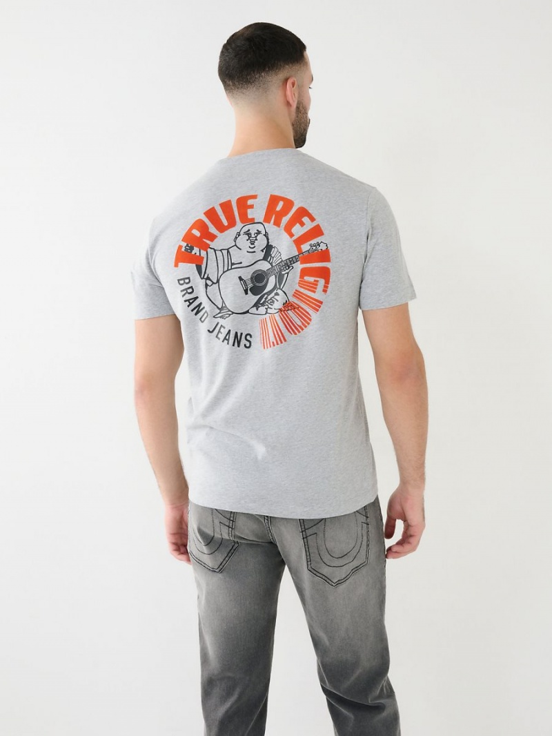 Camiseta True Religion Buddha Logo Crew Gris | 46JHYNWBE