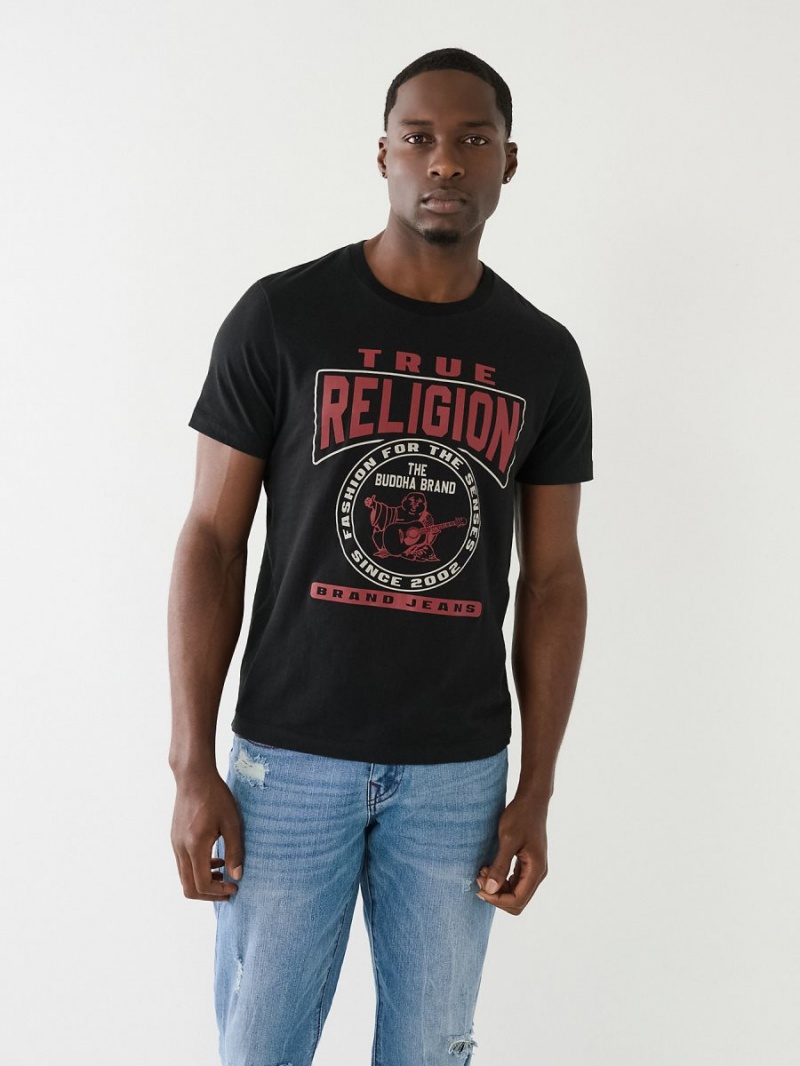 Camiseta True Religion Buddha Logo Crew Neck Negras | 76NVAXYFH