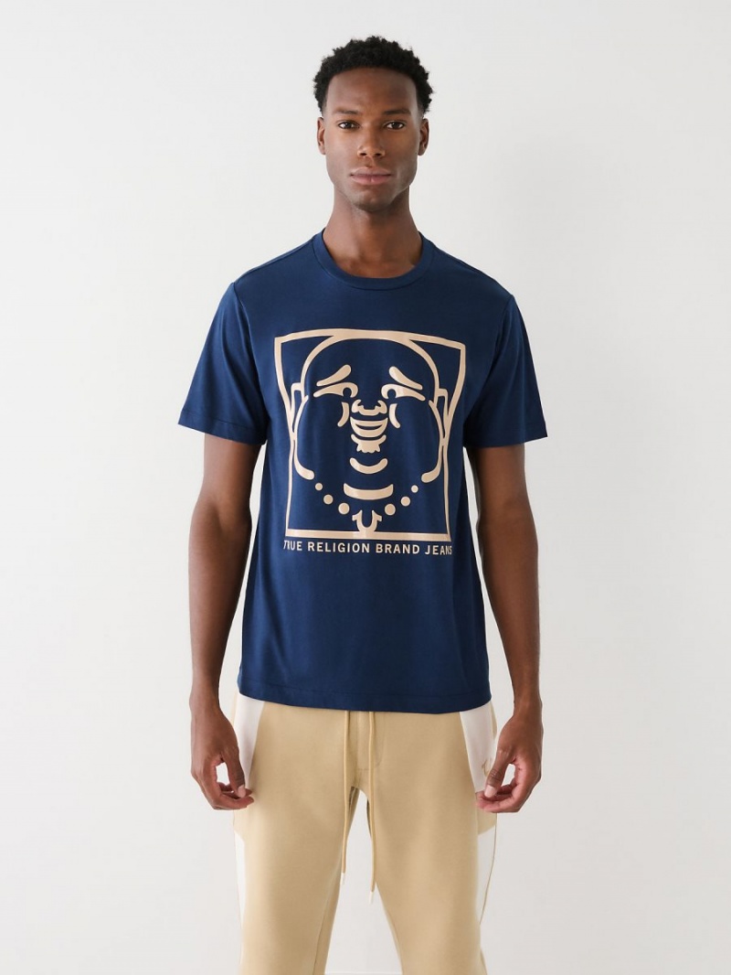 Camiseta True Religion Buddha Logo Navy/Sapphire | 69PZTQXAE